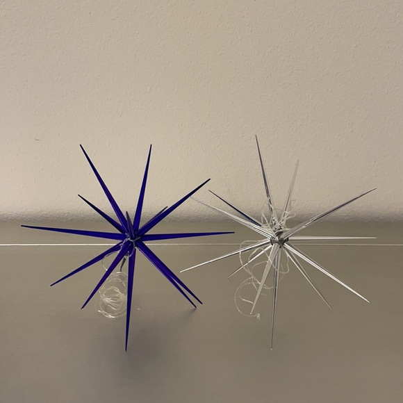 🛍️ 3 Purple 2 Silver Star Hanging Decorations - Picture 2 of 5